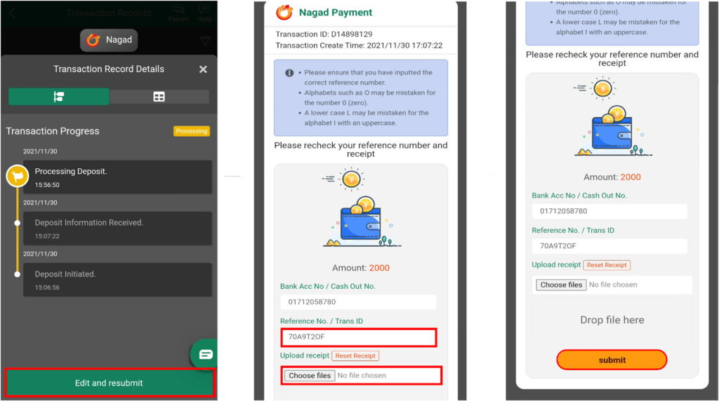 Baji Deposits Mobile Process